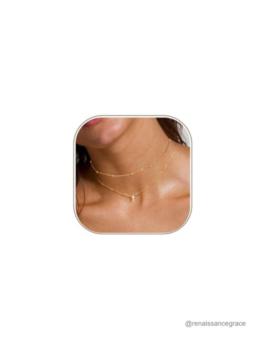 14K Gold Filled Layered Cross Necklace Set, Minimalist Christian Jewelry,